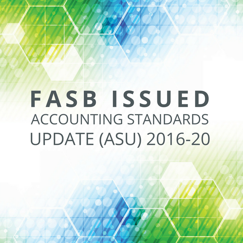 fasb-issued-accounting-standards-update-asu-2016-20
