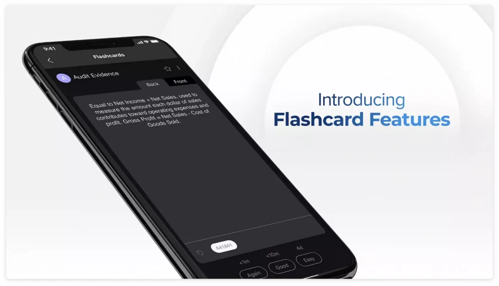 UWorld Roger CPA Review flashcards feature displayed on smartphone
