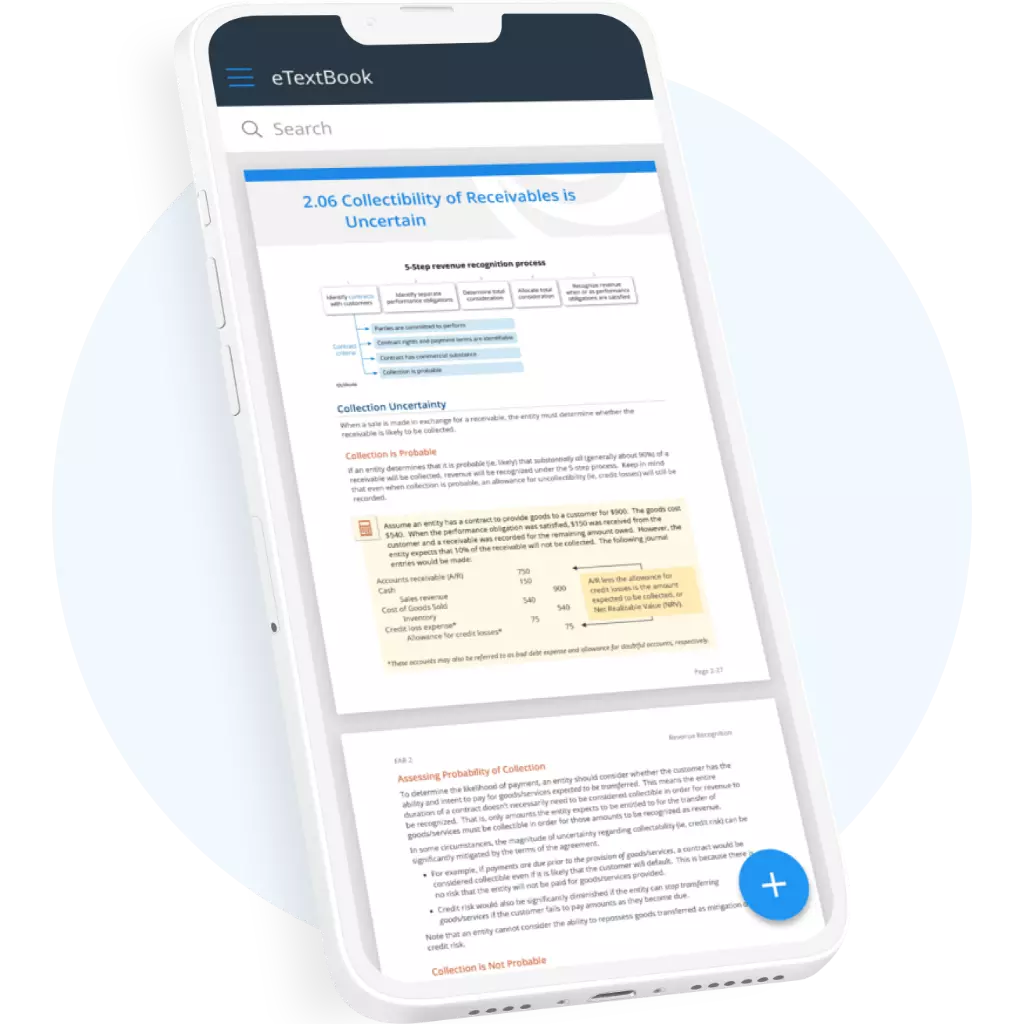 UWorld Roger CPA Review Course Textbook on mobile app