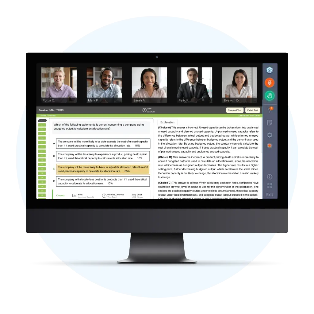 UWorld CMA Review virtual classroom on a desktop screen.