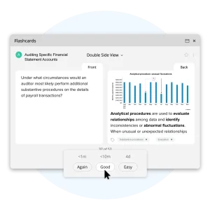 Digital flashcard on auditing financial statement accounts.