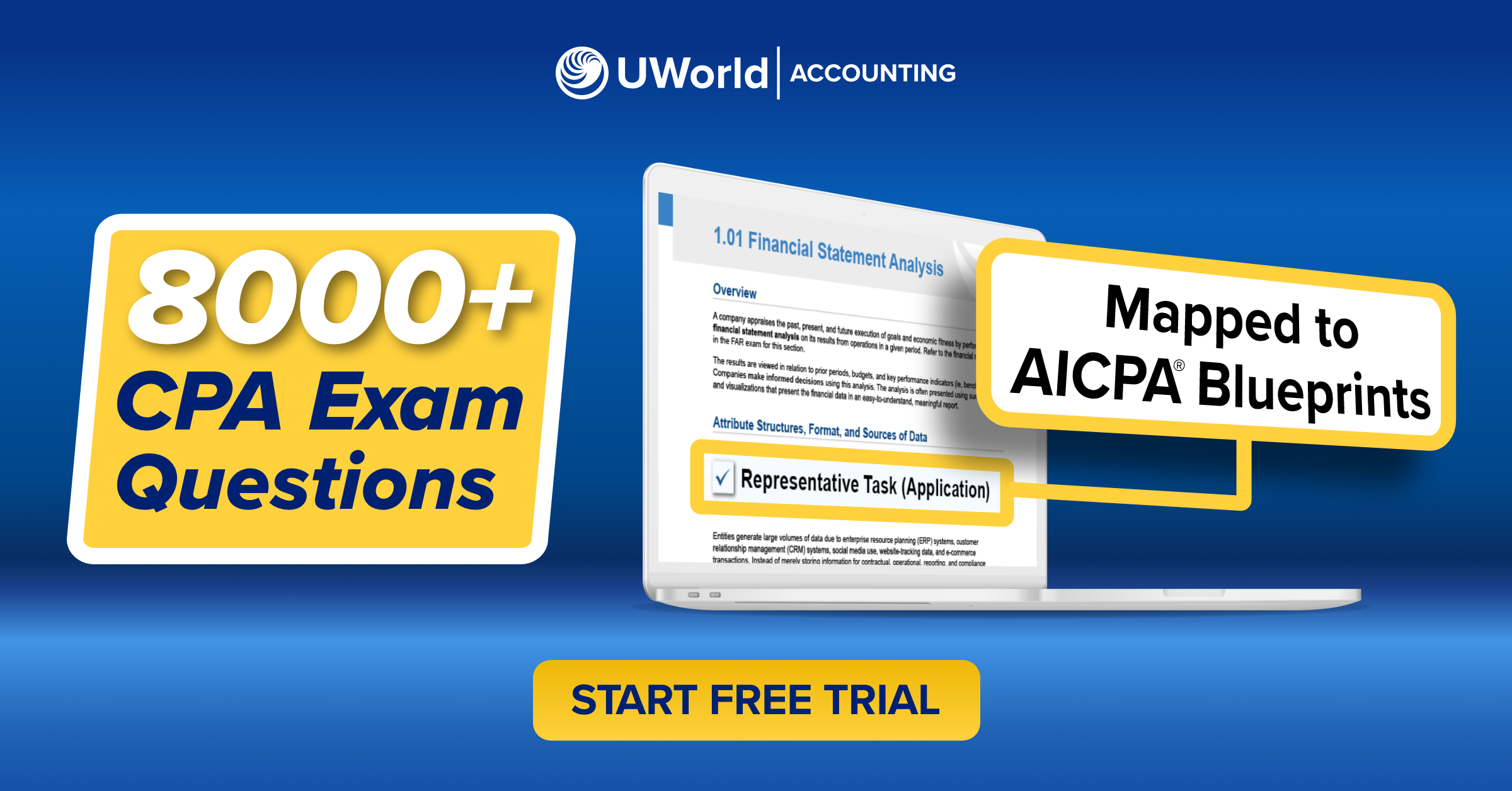 CPA Review Mapped to the CPA Exam Blueprints - Start Free Trial