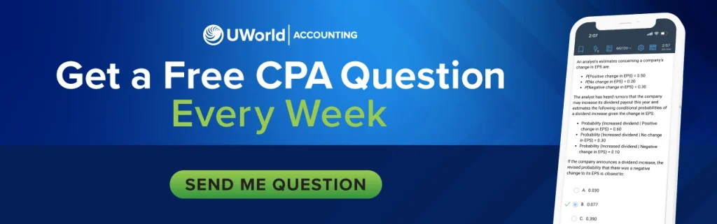 Get a FREE CPA Exam Question Every Week - Send Me Question