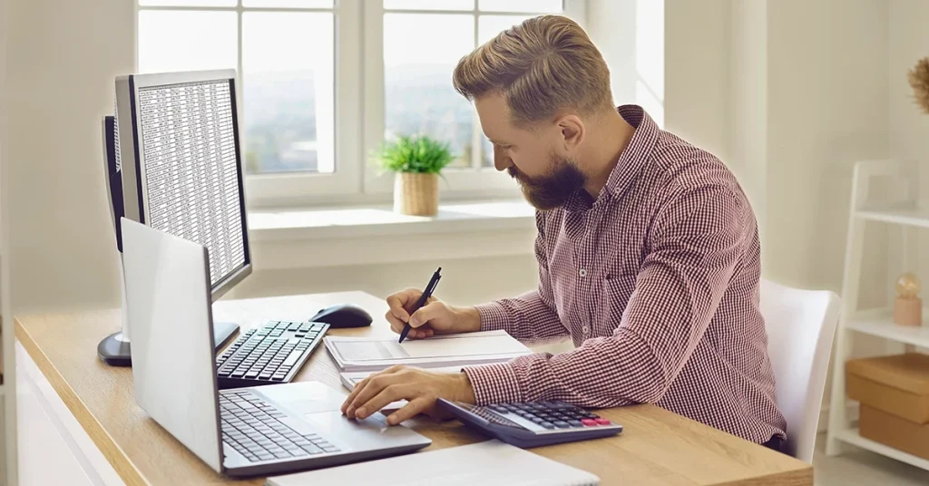 CPA Candidate practicing with full-length CPA Exam simulations with CBT interface