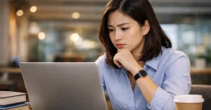 CMA candidate studying online and reviewing new CBQs